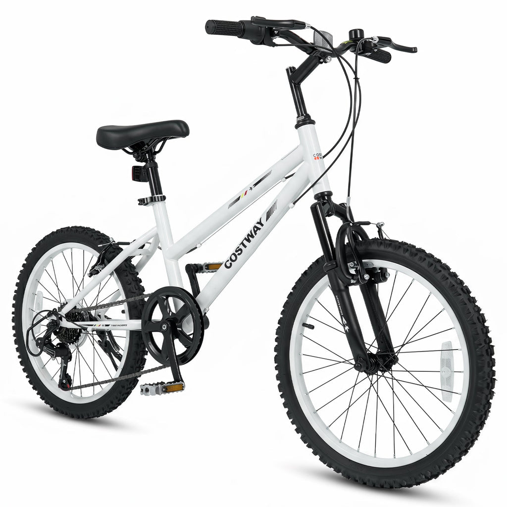 20-Inch Kids 7-Speed Mountain Bike – White or Black