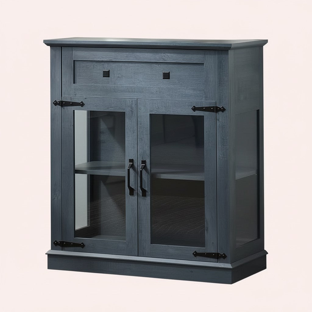 Modern Glass-Door Storage Cabinet