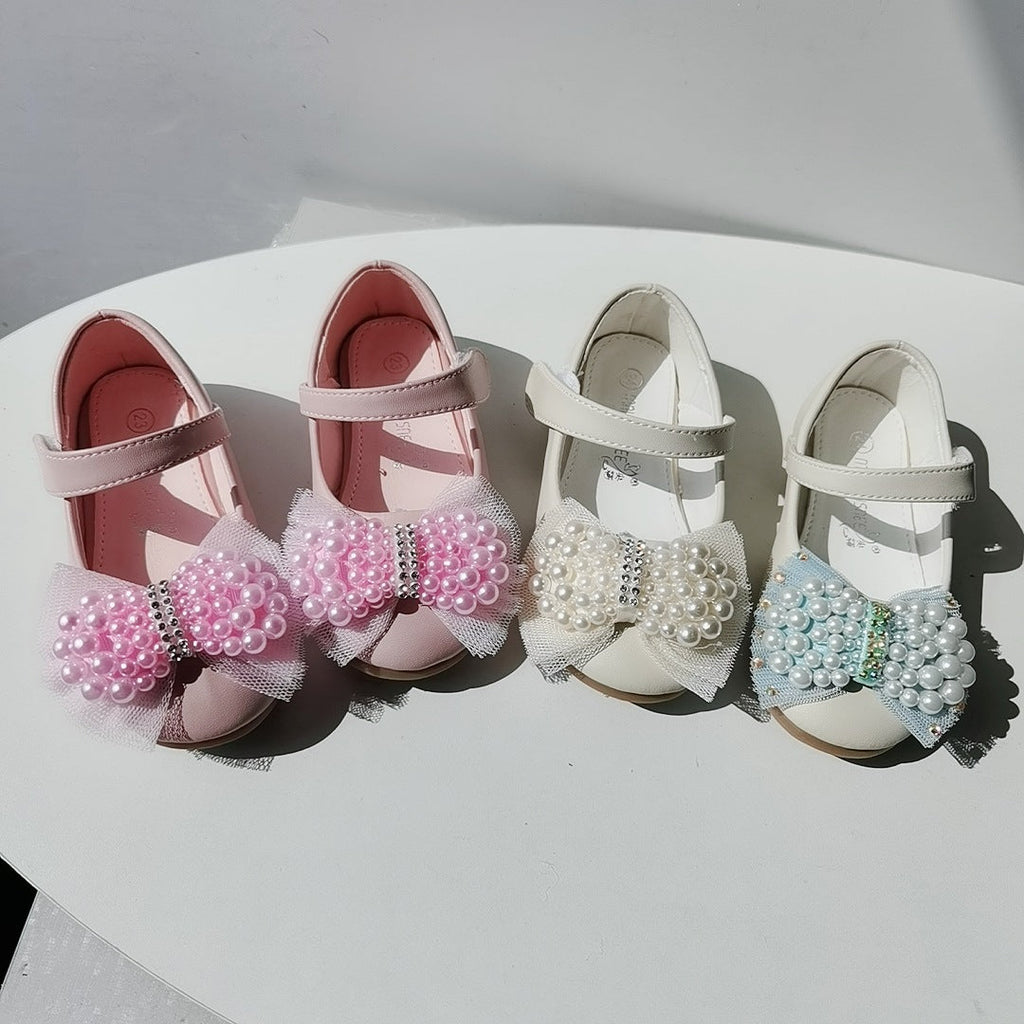 Girls Pearl Bow Dress Shoes – product view 4