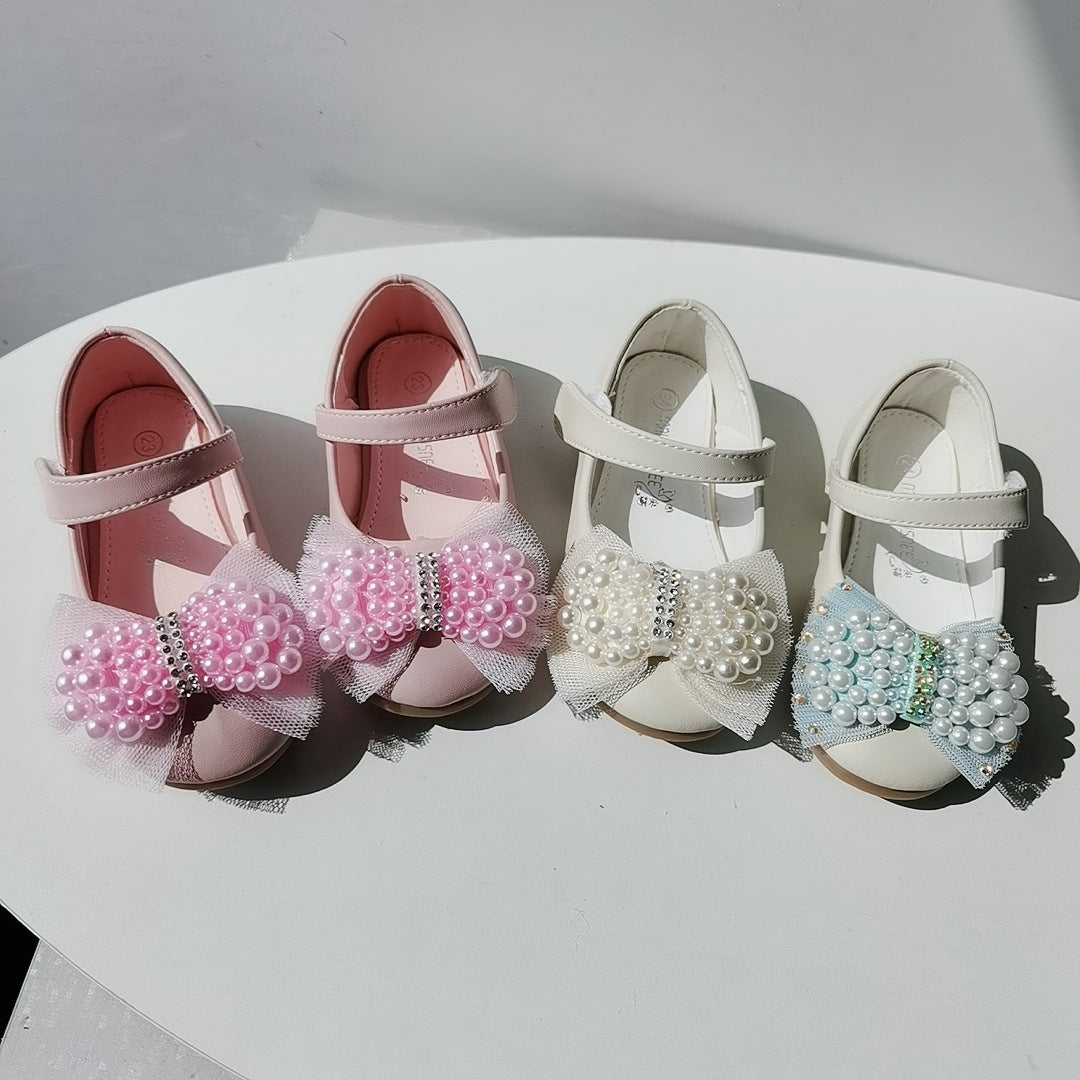 Girls Pearl Bow Dress Shoes – product view 4