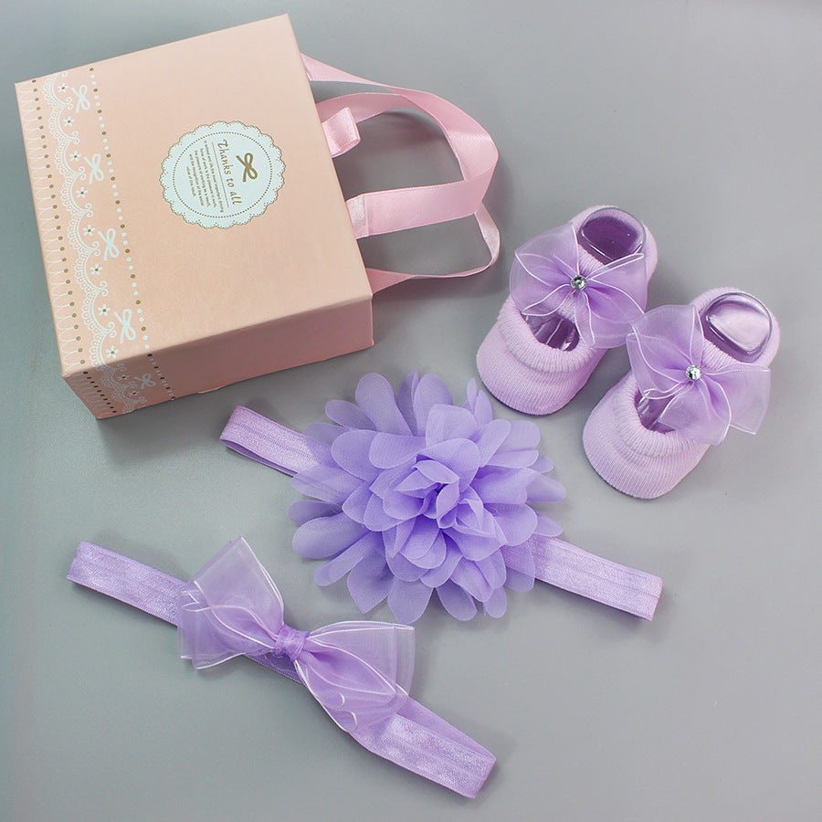 Baby Girl Headband & Sock Accessory Set