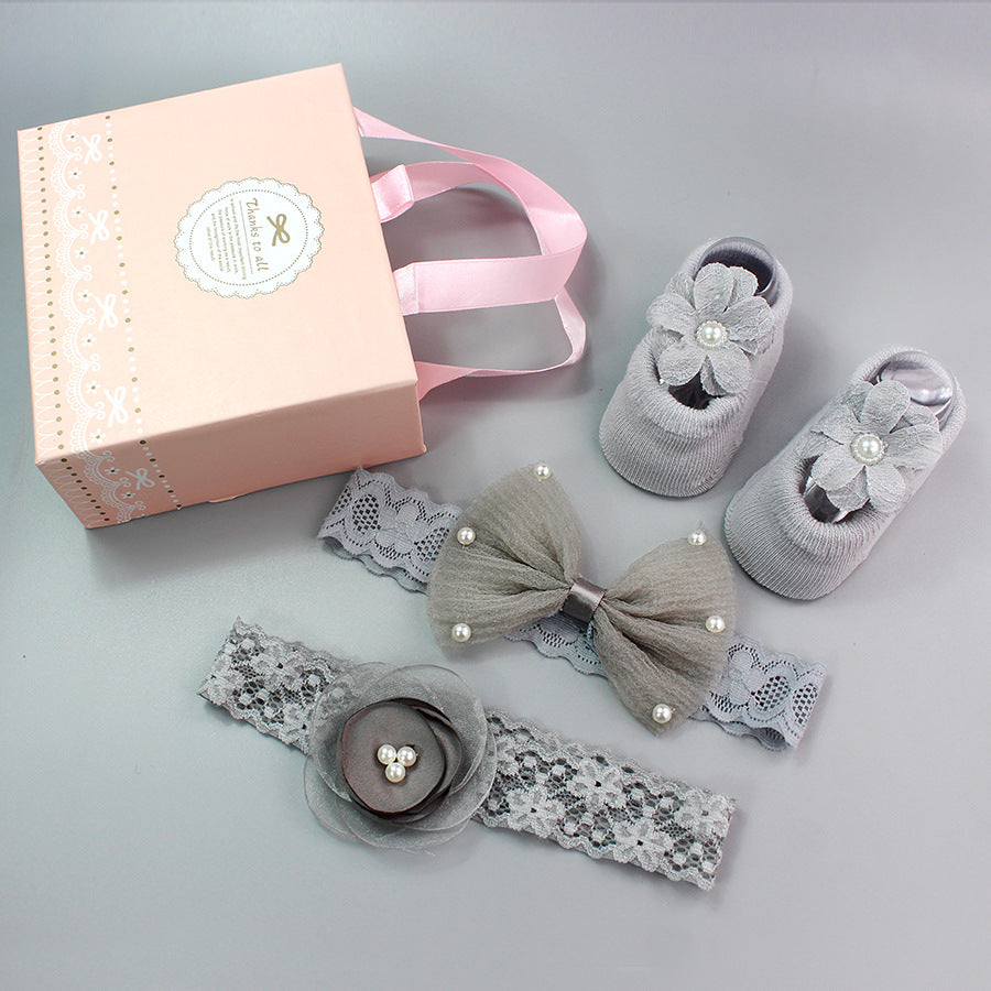 Baby Girl Headband & Sock Accessory Set