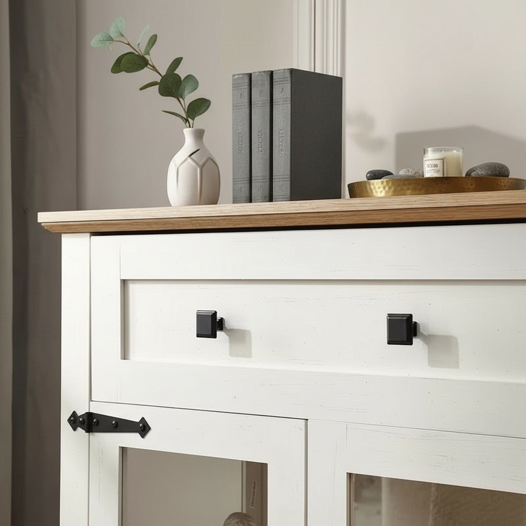 Modern Glass-Door Storage Cabinet