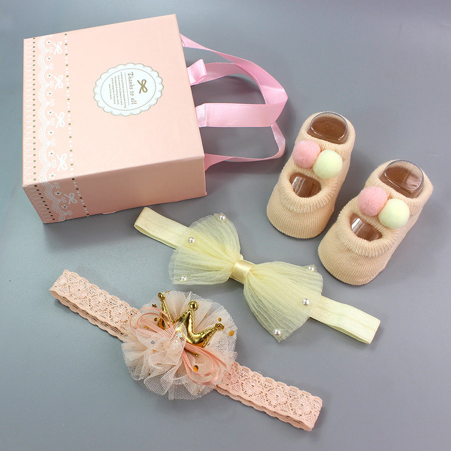 Baby Girl Headband & Sock Accessory Set