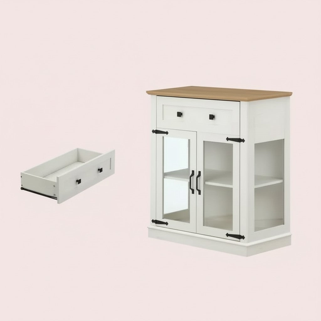 Modern Glass-Door Storage Cabinet