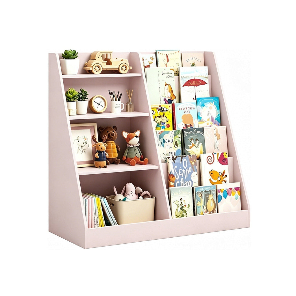 Kids Bookshelf & Toy Organizer – Natural or Pink