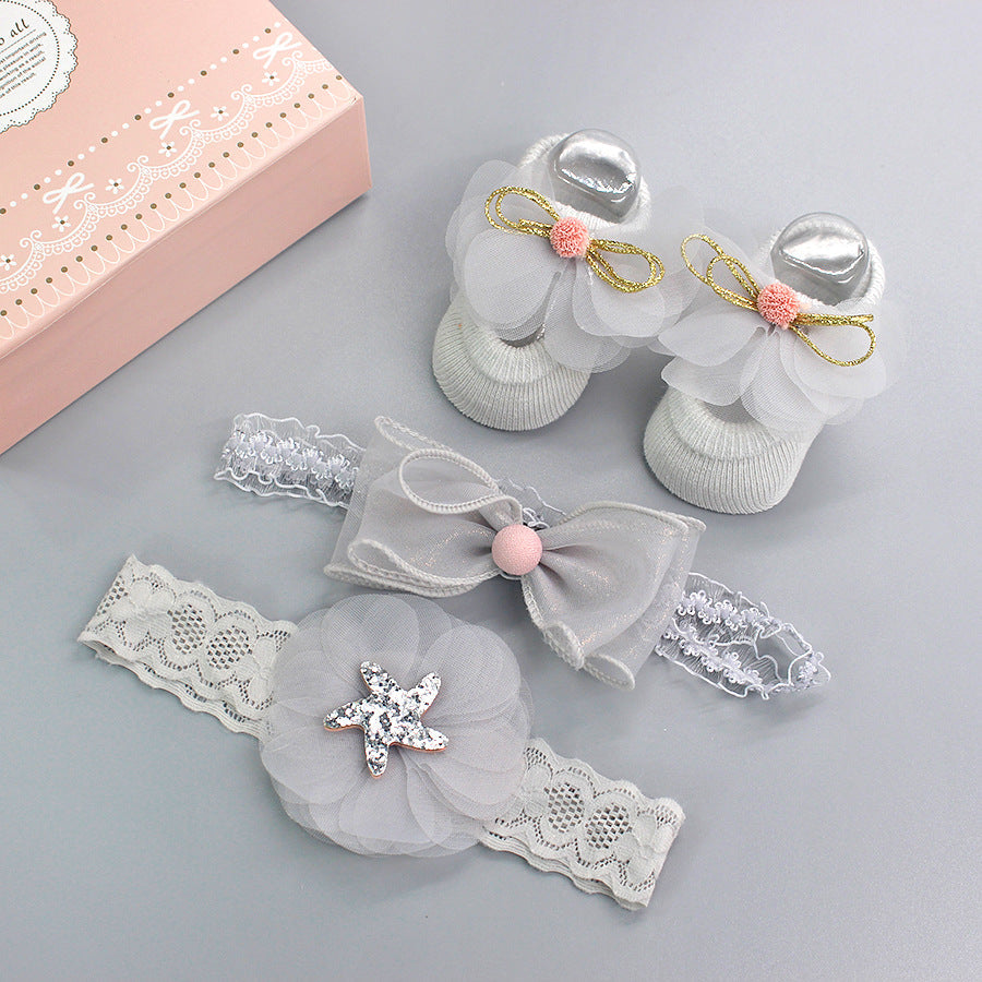 Baby Girl Headband & Sock Accessory Set