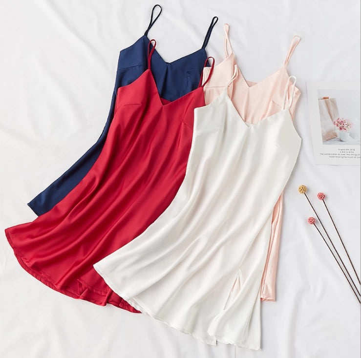 Silky Satin Short Nightdress