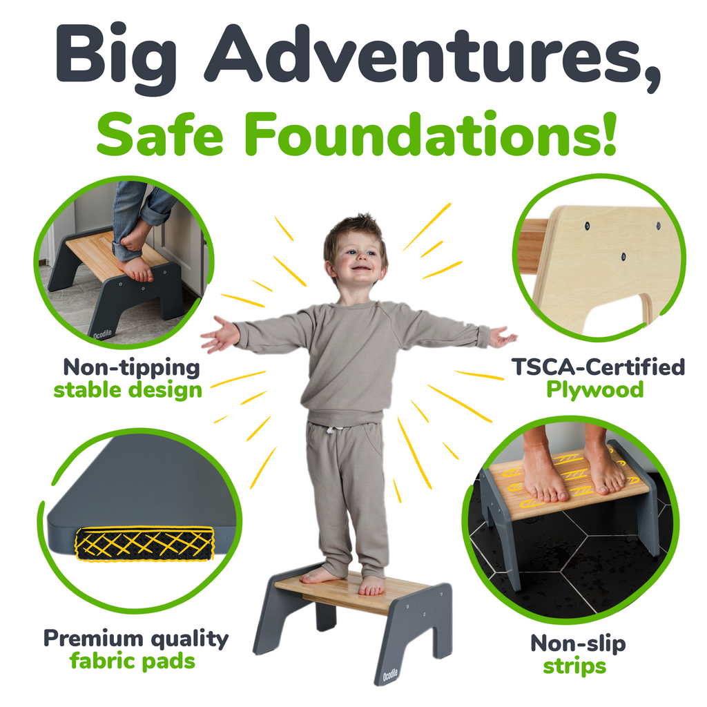 1-Step Wooden Kids Stool