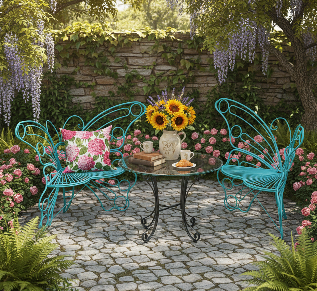 50-inch outdoor metal garden bench