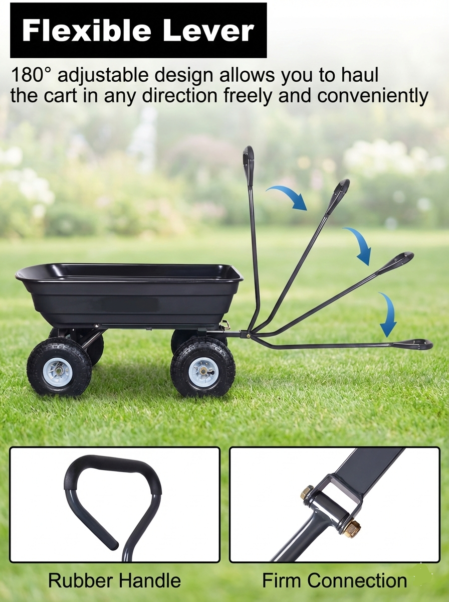 600 lb Heavy-Duty Garden Dump Cart