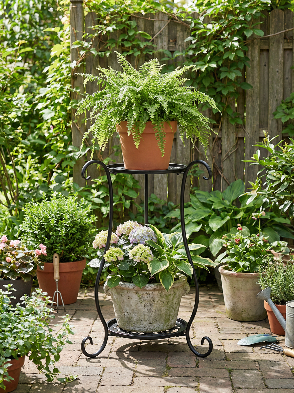 Two-Tier Metal Plant Stand