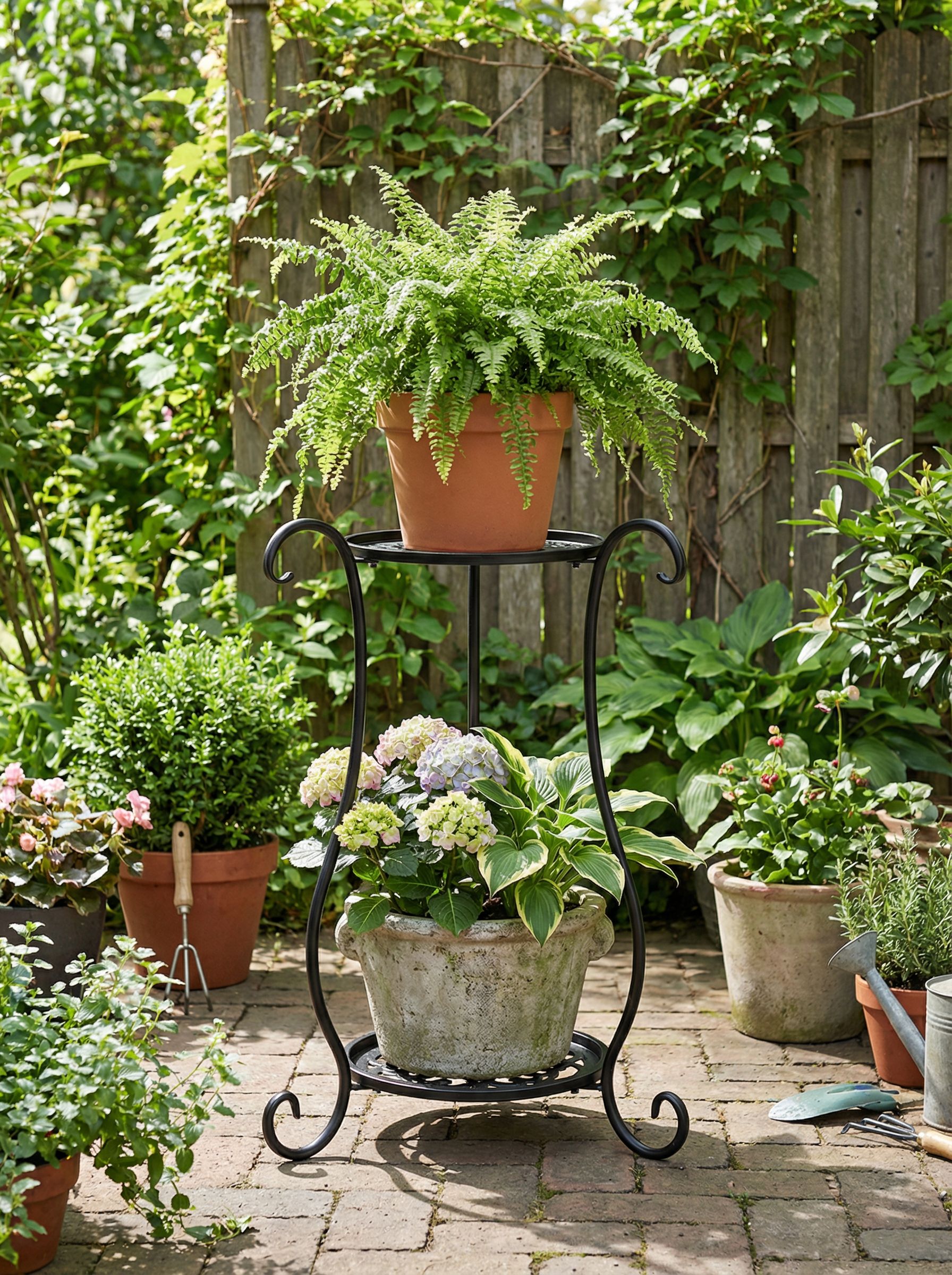 Two-Tier Metal Plant Stand