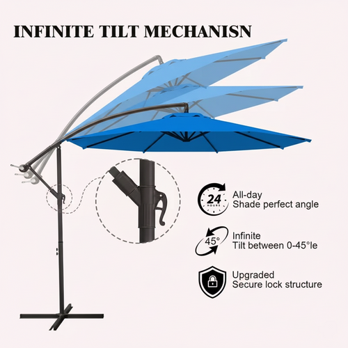 10FT Cantilever Patio Umbrella with Crank