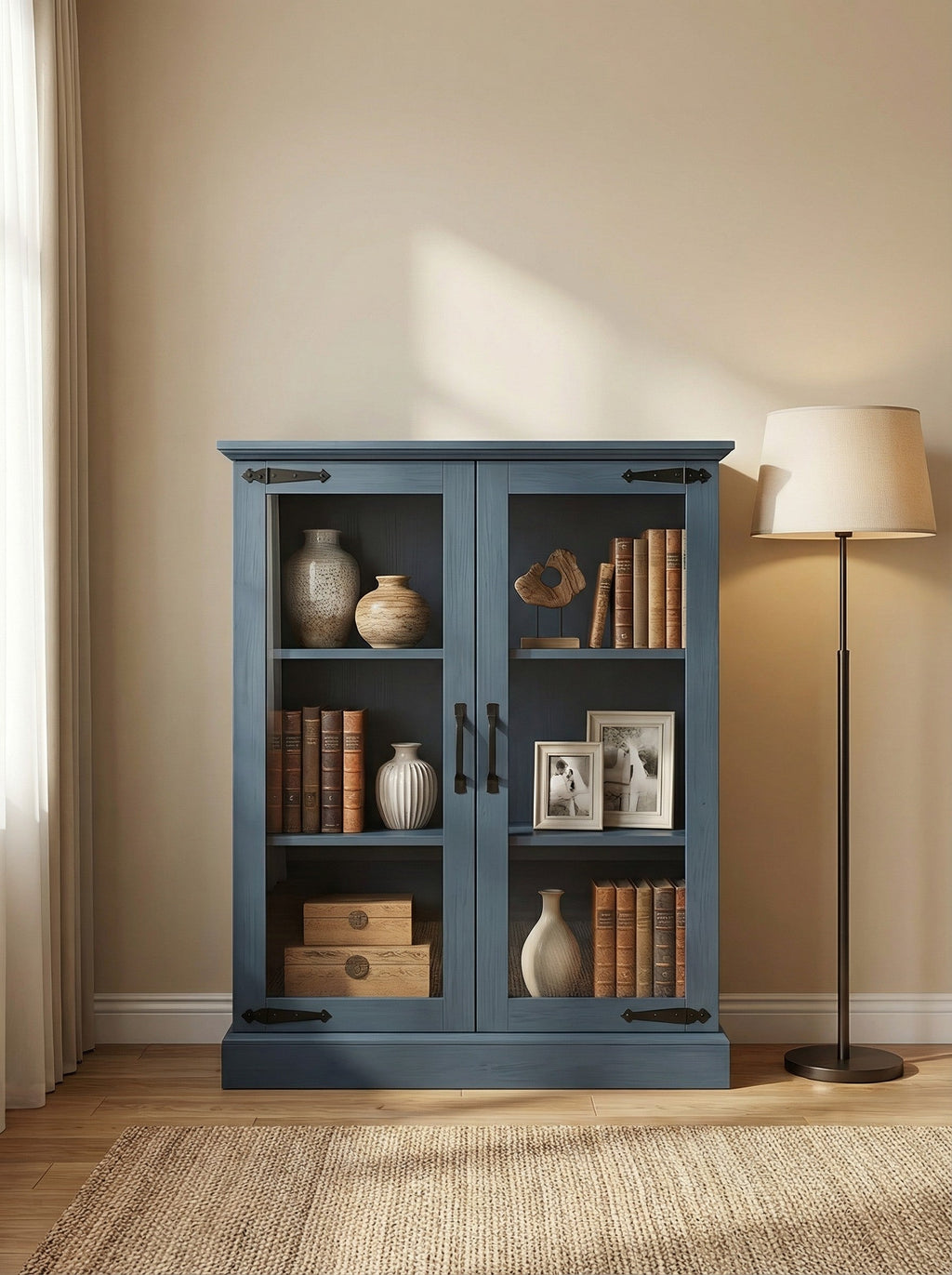 Modern Glass-Door Storage Cabinet