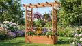Raised Wooden Planter Box with Tall Trellis