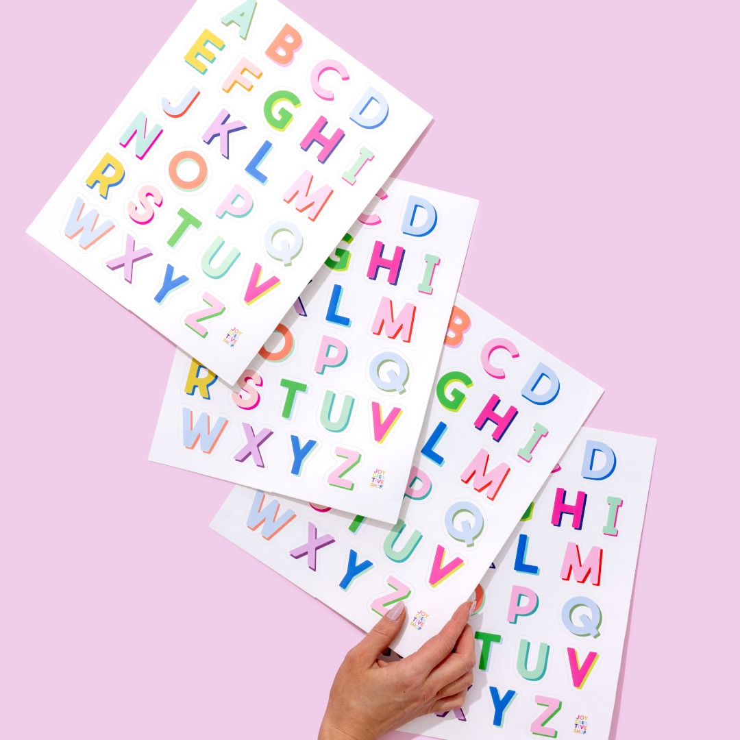 Bright Vinyl Alphabet Stickers – A to Z