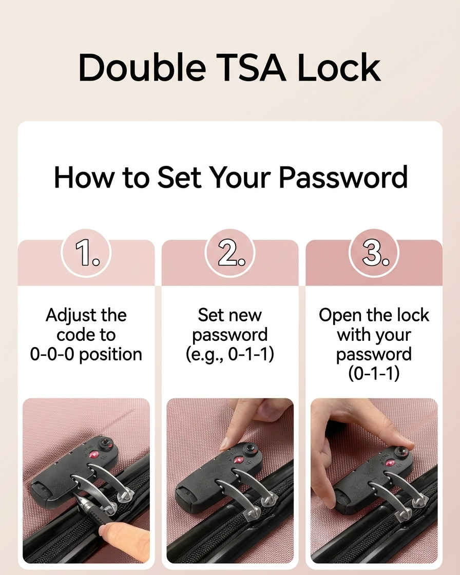 3-Piece Hard Shell Luggage Set with TSA Lock