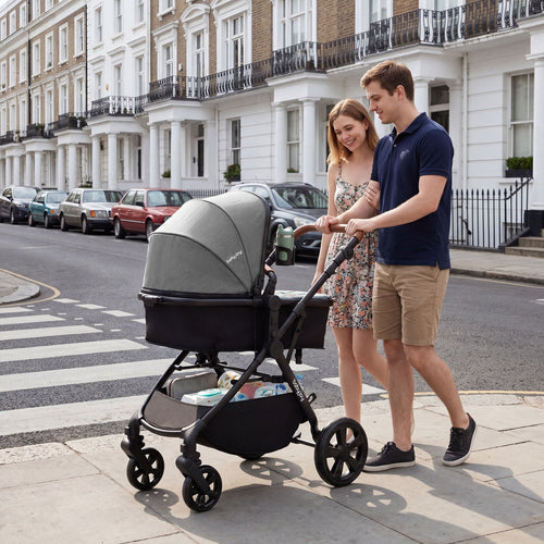 2-in-1 convertible baby stroller with car seat adapters
