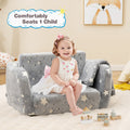 2-in-1 Glow-in-the-Dark Kids Couch with Blanket – Gray