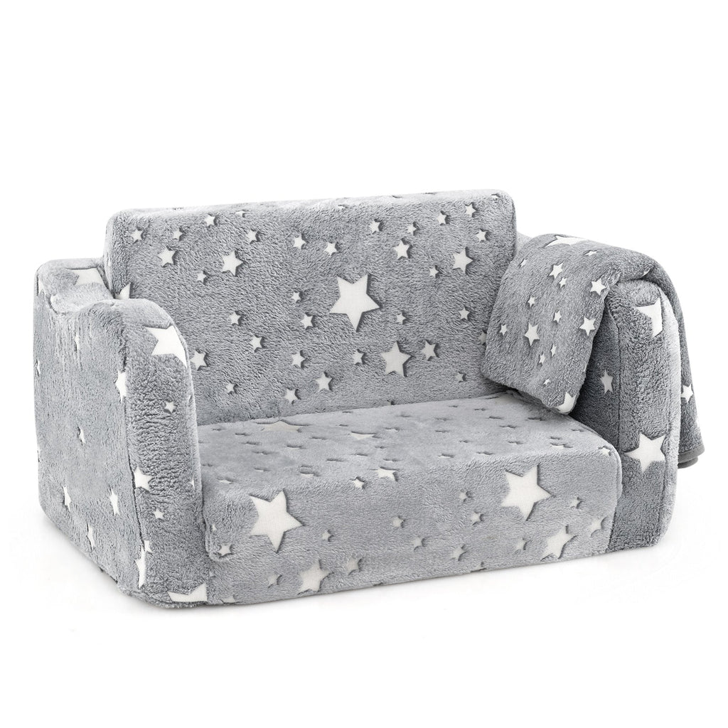 2-in-1 Glow-in-the-Dark Kids Couch with Blanket