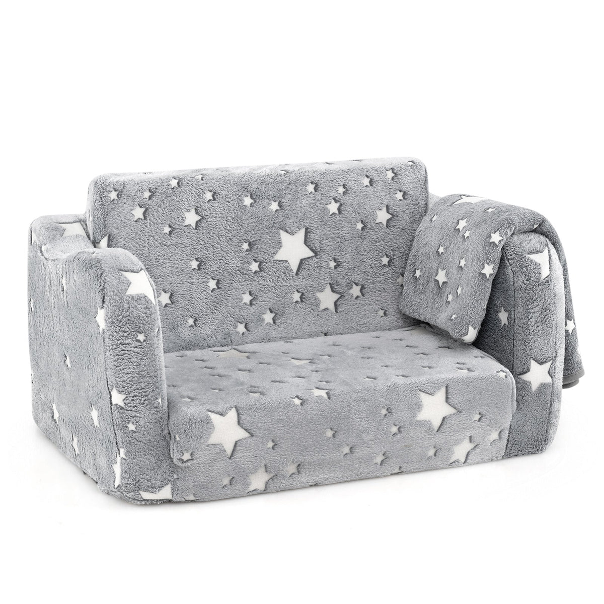 2-in-1 Glow-in-the-Dark Kids Couch with Blanket