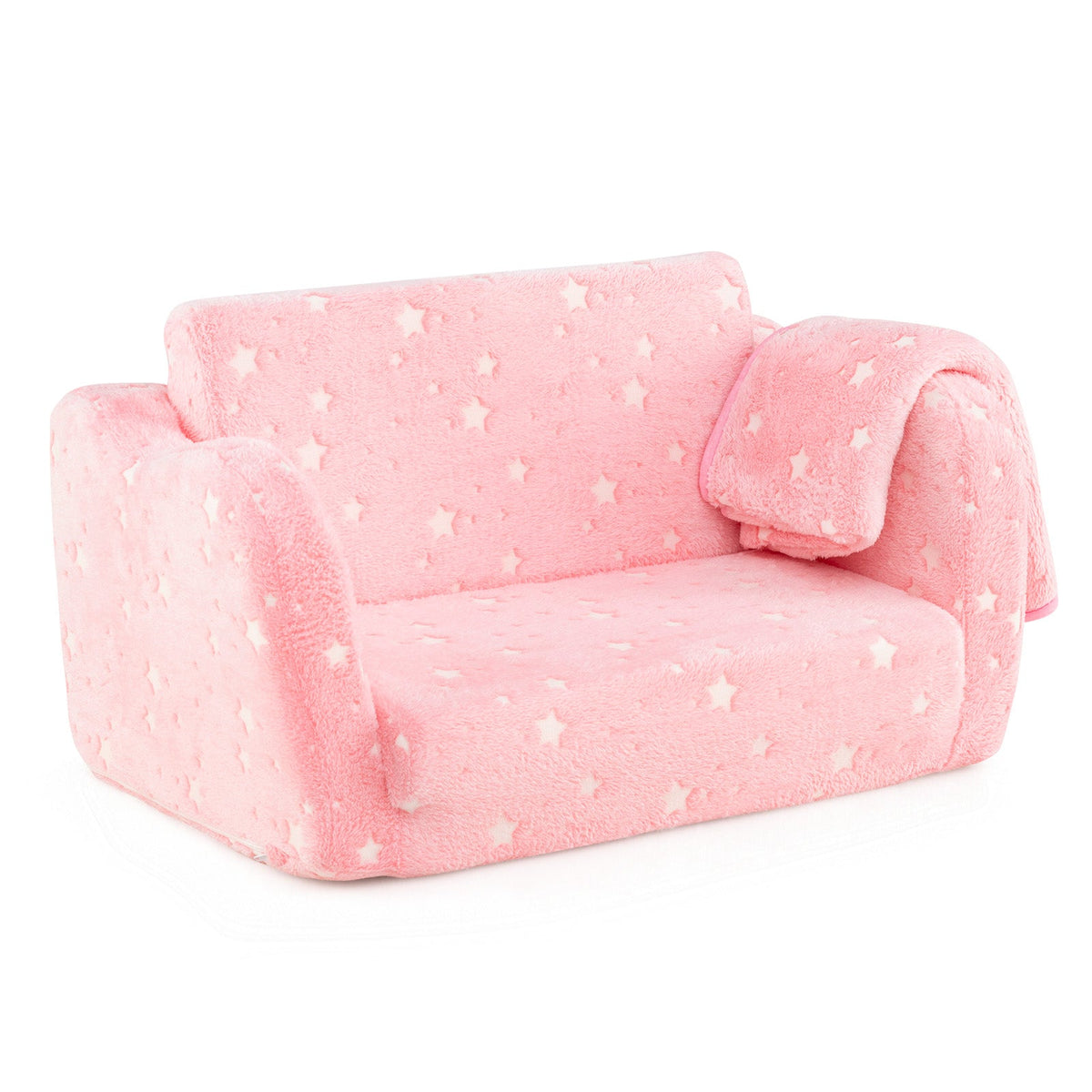 2-in-1 Glow-in-the-Dark Kids Couch with Blanket