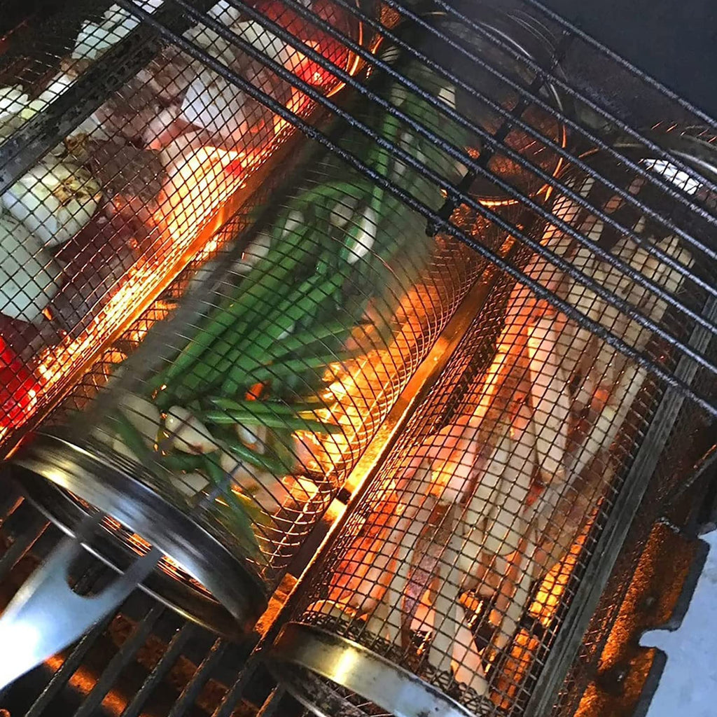 Rolling BBQ Grill Basket – product view 2