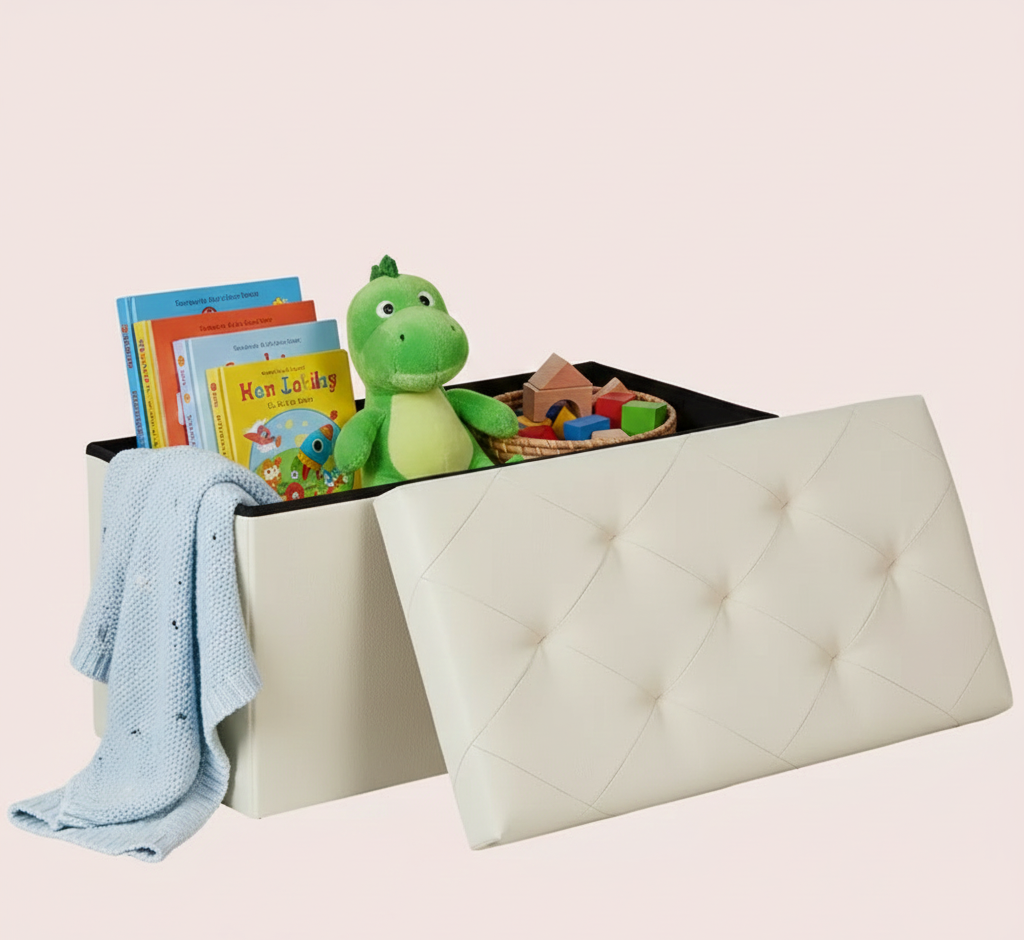 30/43" Folding Storage Ottoman Bench