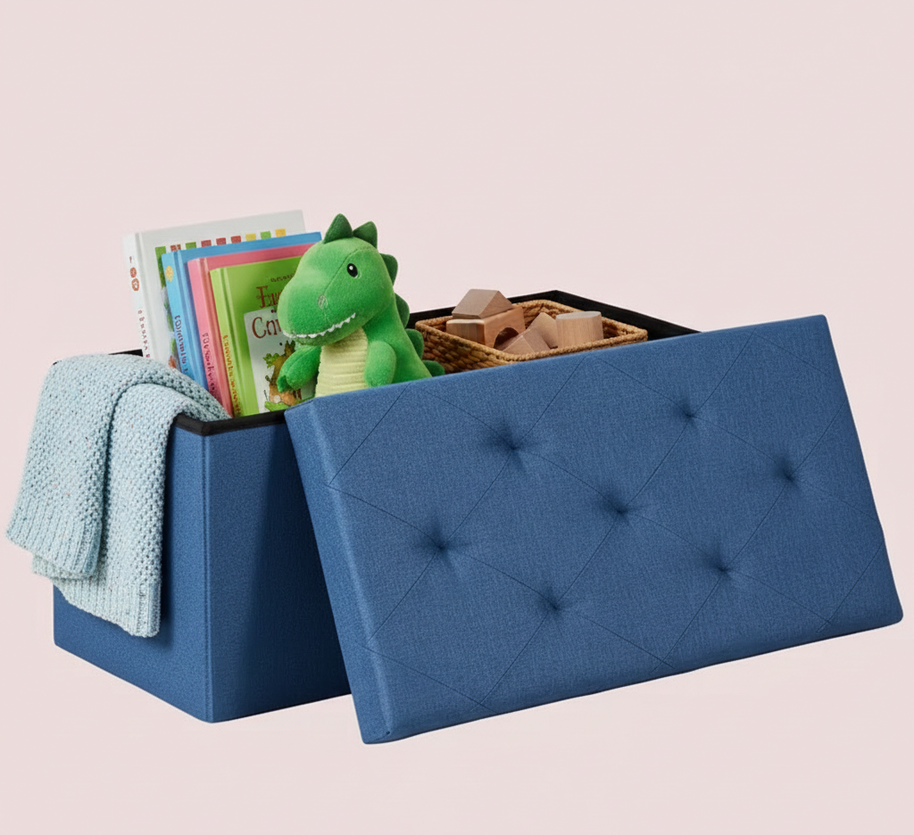 30/43" Folding Storage Ottoman Bench