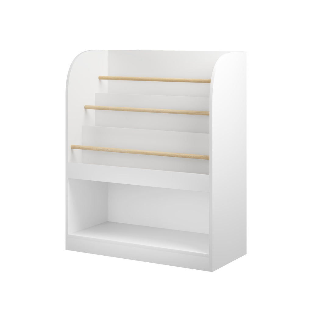 Kids 3-Tier Front-Facing Bookshelf & Toy Storage – White