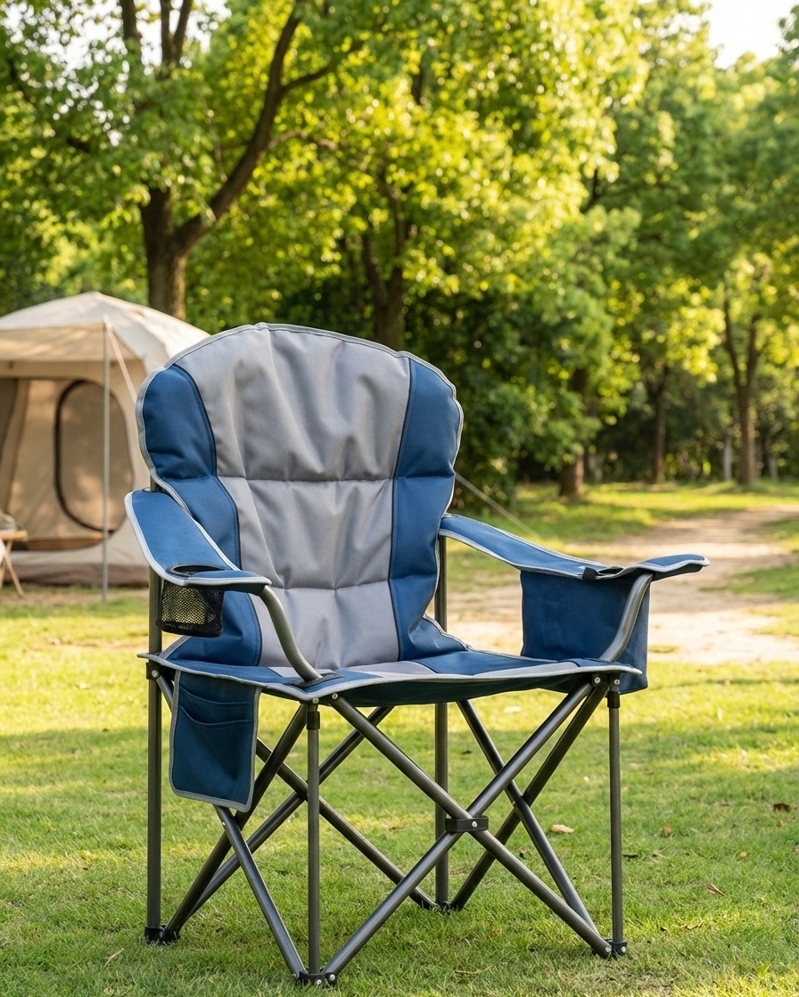 500 lb Folding Camping Chair with Cooler Bag
