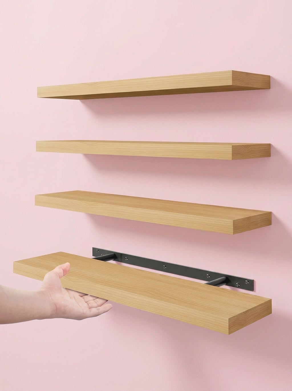 4-Pack 15.8" Floating Wall Shelves