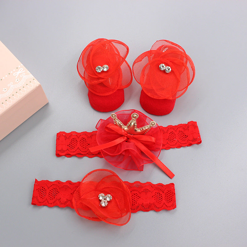 Baby Girl Headband & Sock Accessory Set