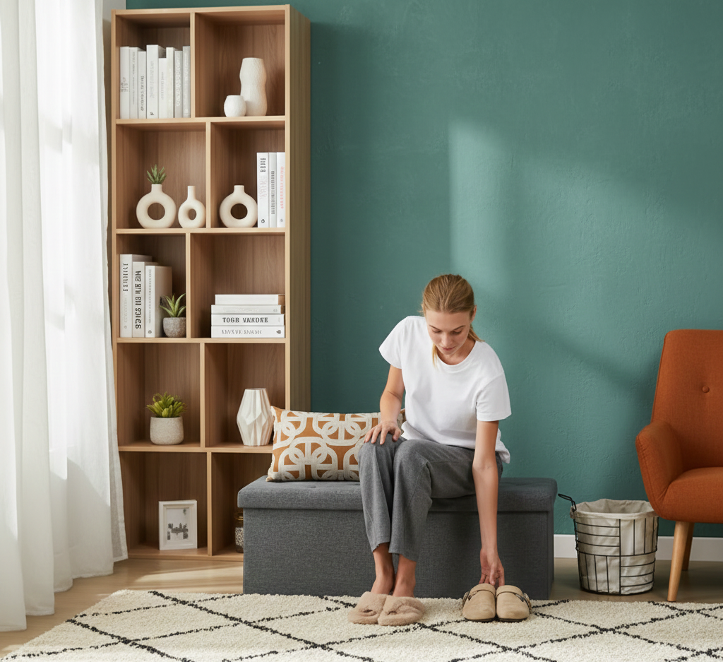 30/43" Folding Storage Ottoman Bench