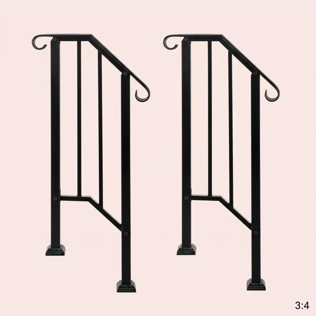Adjustable Outdoor Stair Handrail for 1–4 Steps
