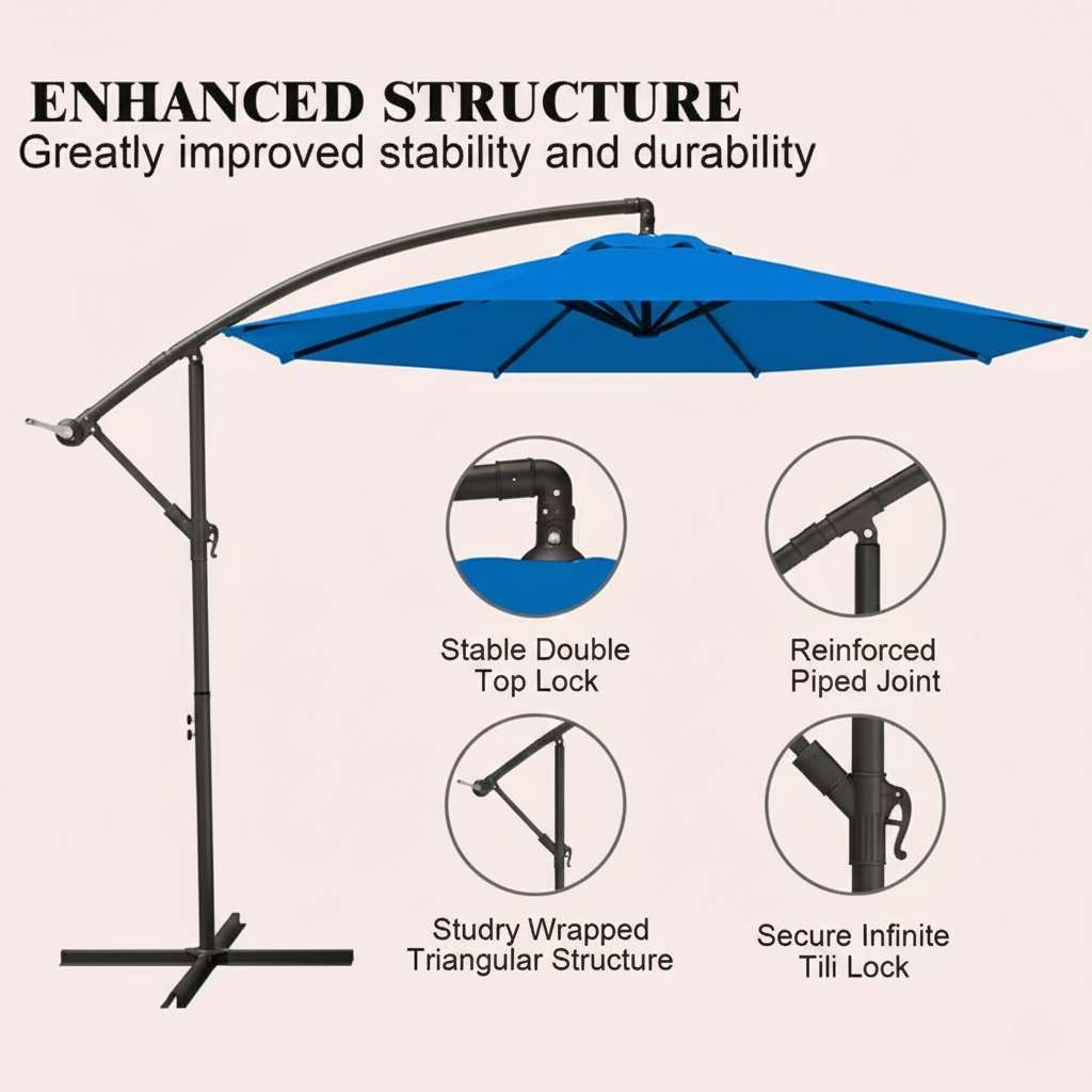 10FT Cantilever Patio Umbrella with Crank