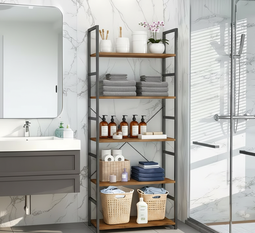 Industrial Multi-Tier Bookshelf