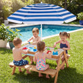 Kids Outdoor Picnic Sand & Water Table with Umbrella