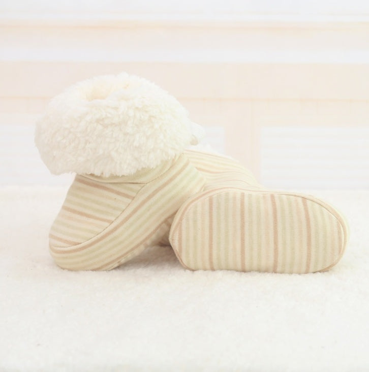 Warm soft-sole baby first walker shoes