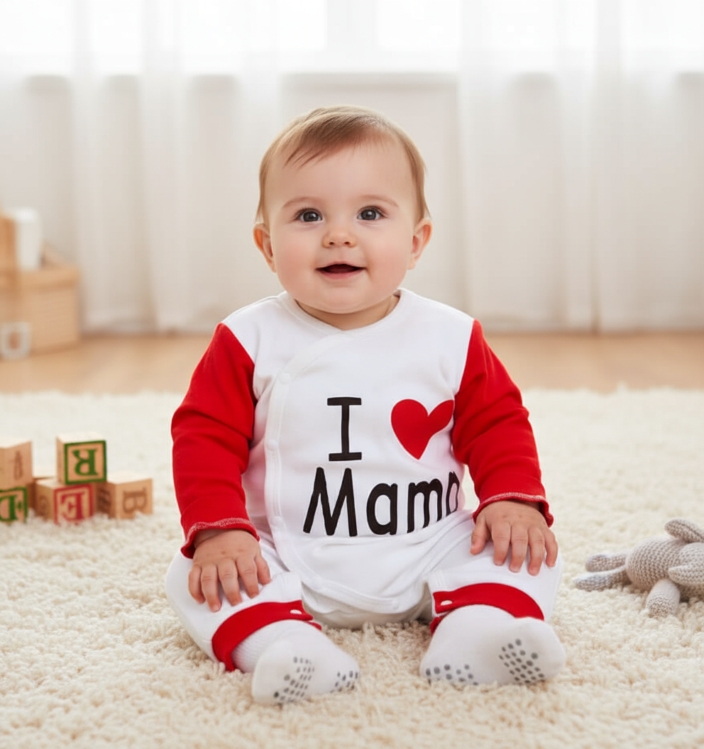 Baby Unisex "I Love You" Jumpsuit – Soft Cotton