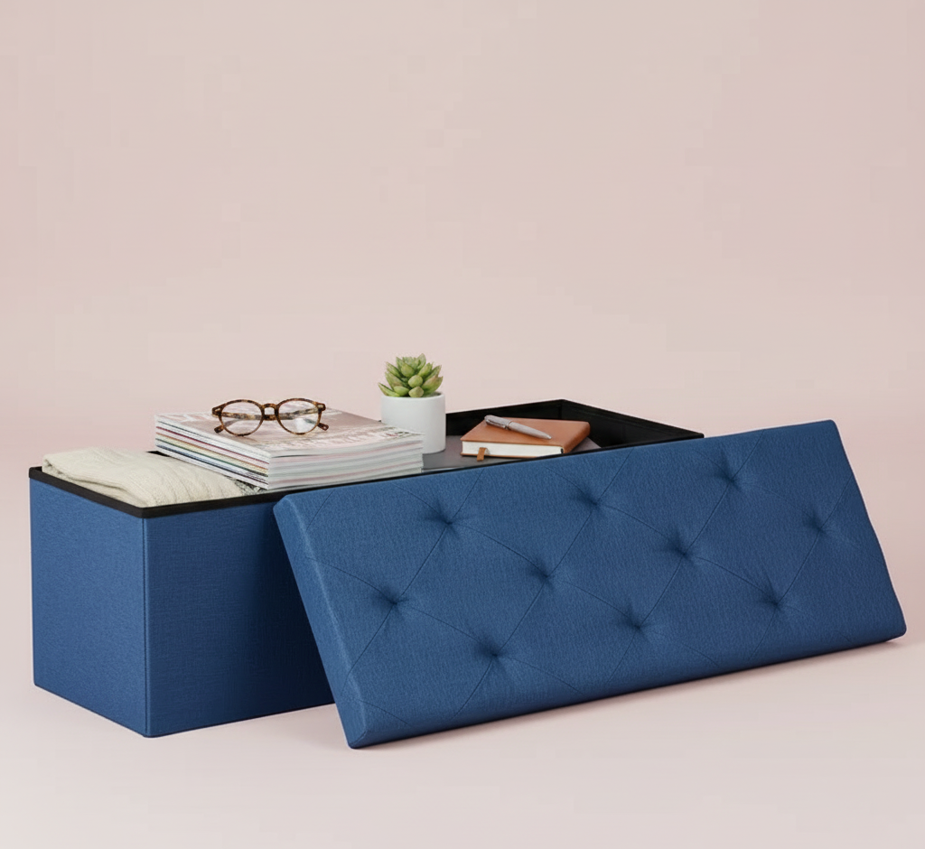 30/43" Folding Storage Ottoman Bench