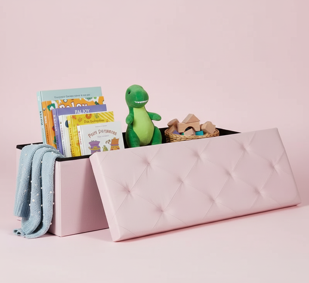 30/43" Folding Storage Ottoman Bench