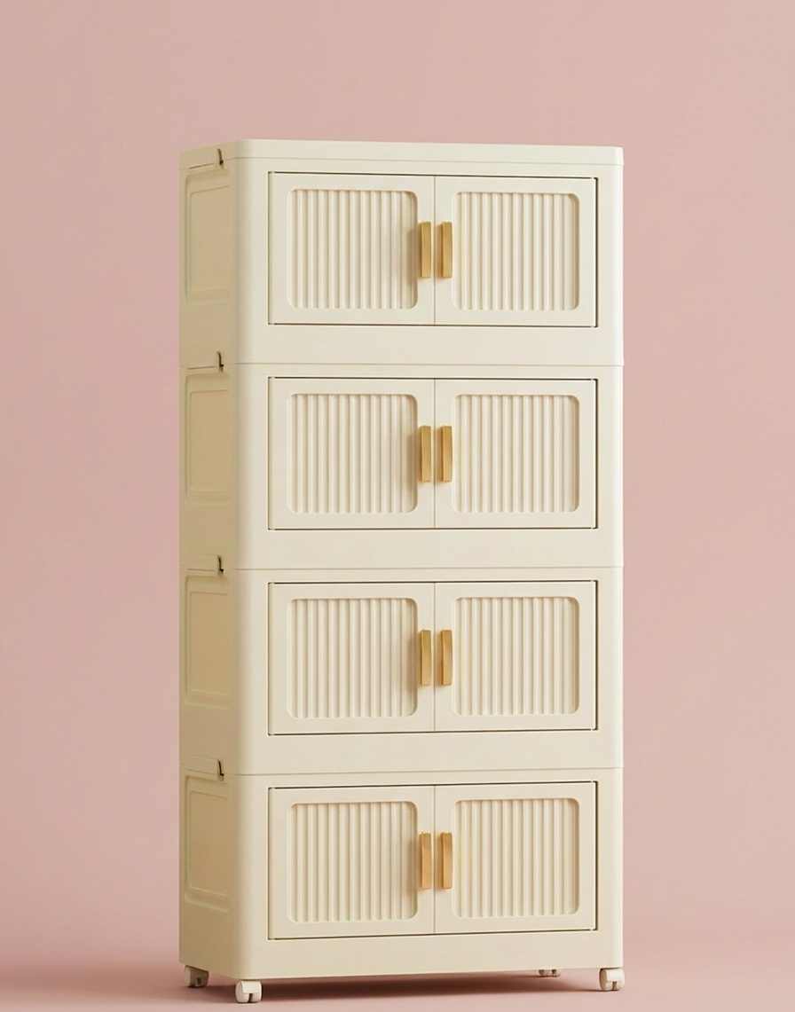 Foldable Rolling Storage Cabinet – 2–6 Layers