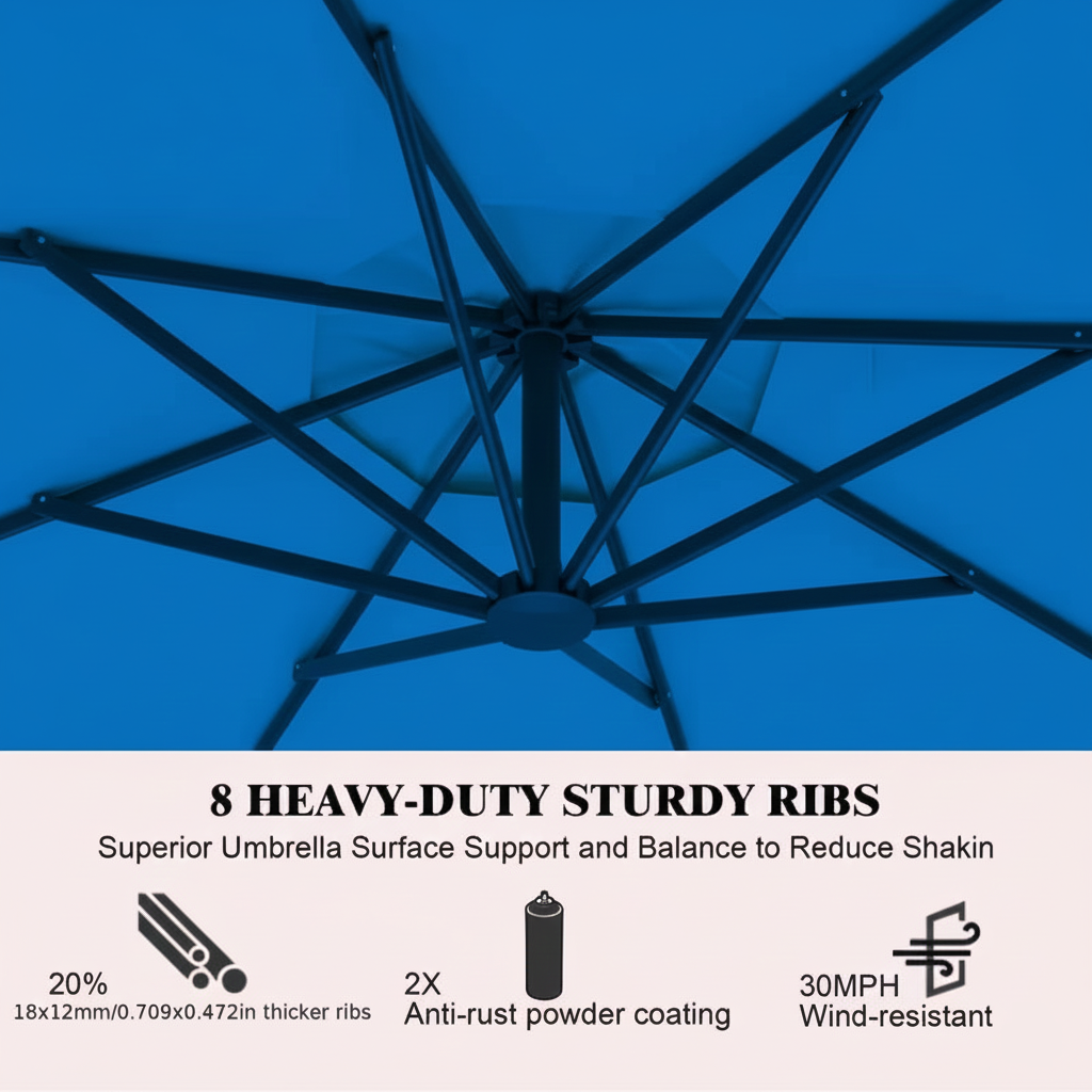 10FT Cantilever Patio Umbrella with Crank