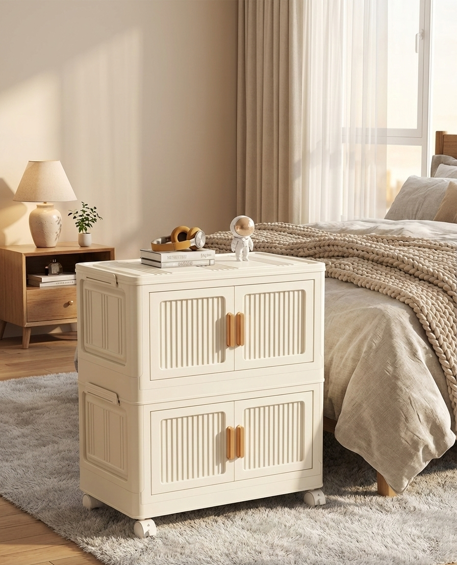 Foldable Rolling Storage Cabinet – 2–6 Layers