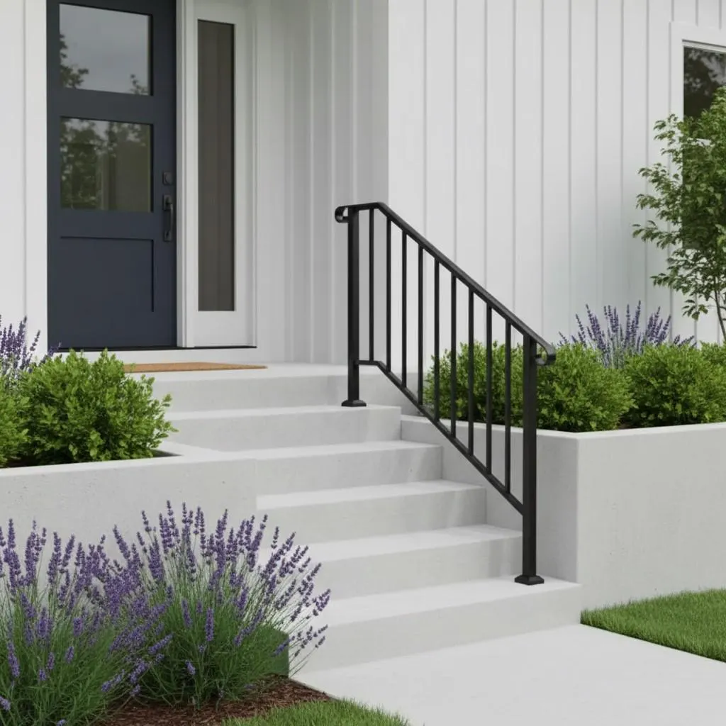 Adjustable Outdoor Stair Handrail for 1–4 Steps
