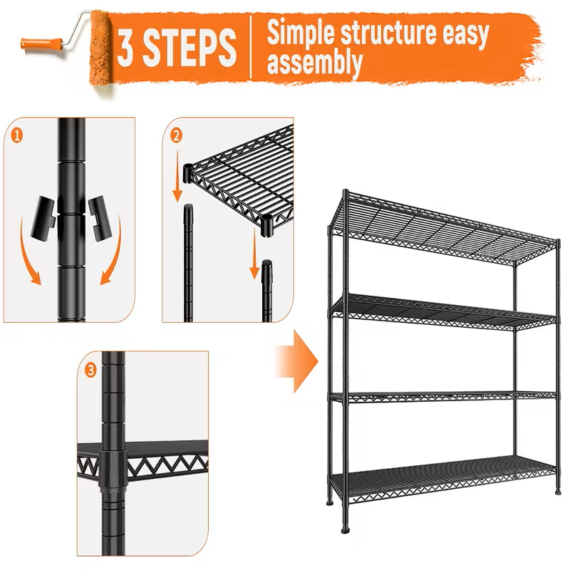 Adjustable Multi-Tier Wire Shelving Rack