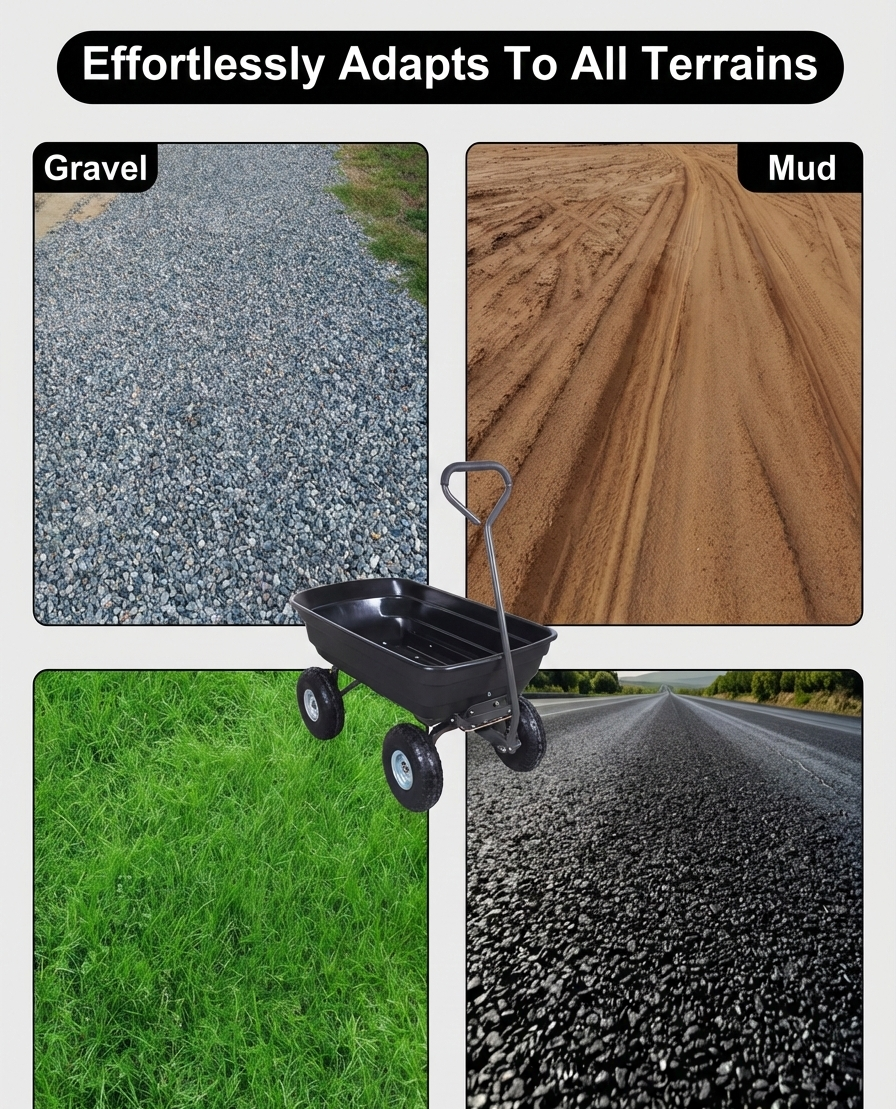 600 lb Heavy-Duty Garden Dump Cart