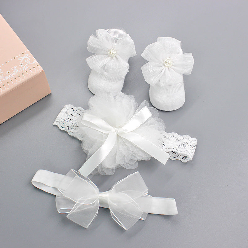 Baby Girl Headband & Sock Accessory Set